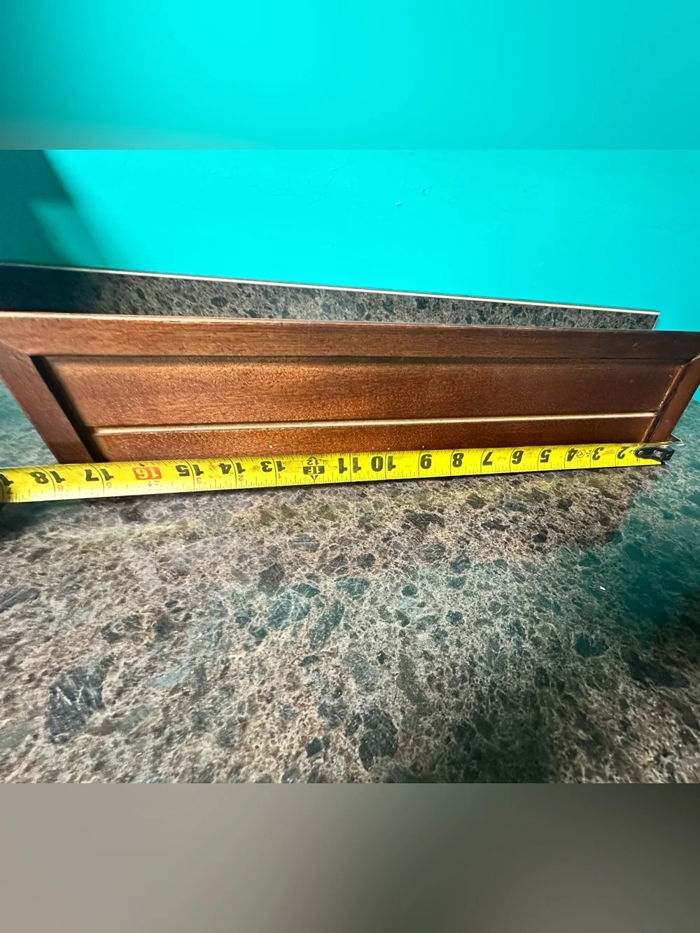 Wooden Decorative Floating Wall Shelf - Brown 18” longest point 5” deep 5” tall